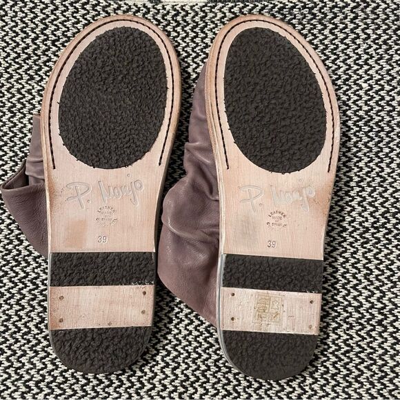 P. Monjo Grayish-Purple Leather Slouch Thong Sandal Sz-39 - Picture 5 of 6